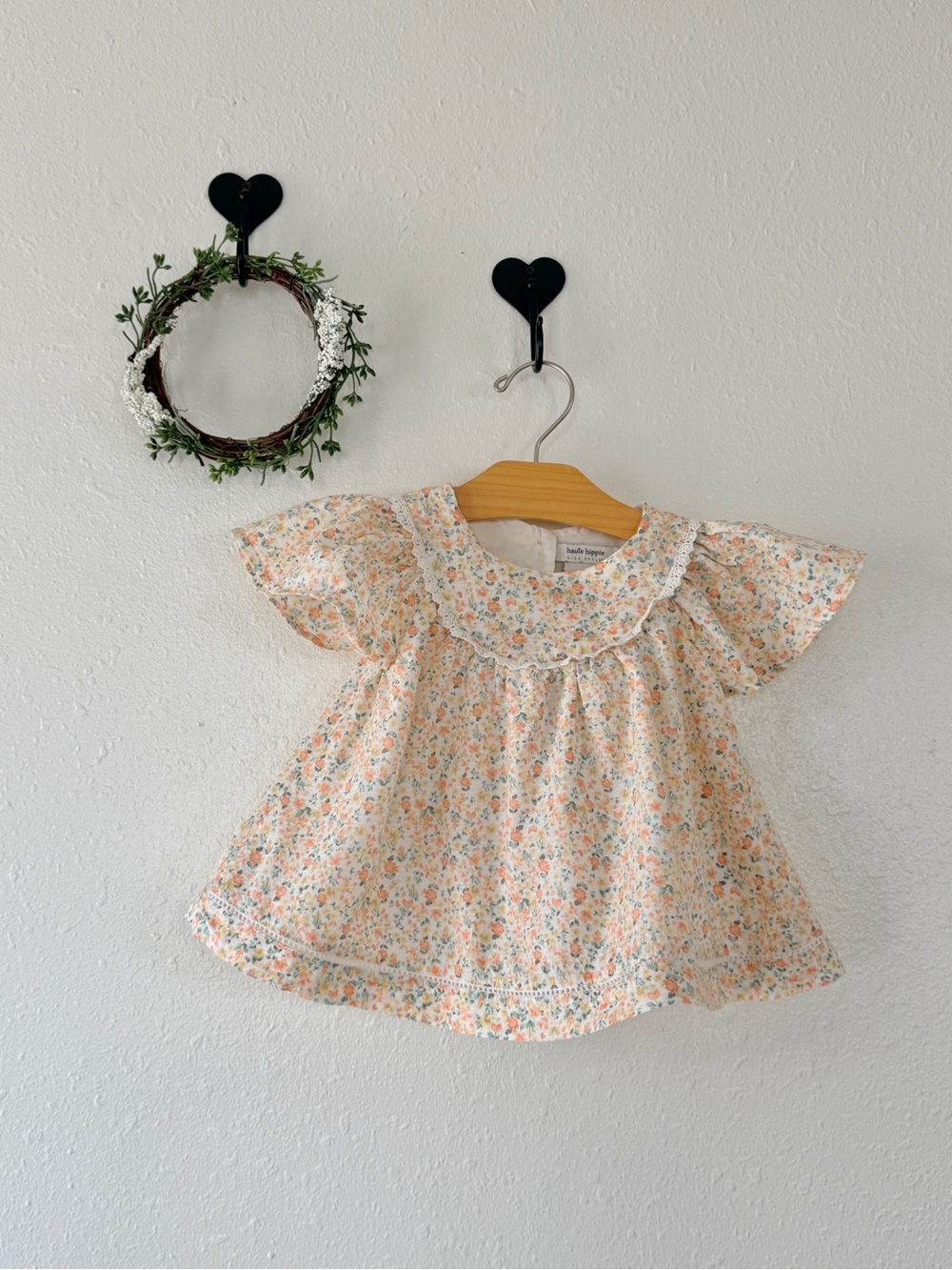 Haute Hippie 24M Floral Cotton Dress | Peach & Yellow Flowers | Lined - Picture 2 of 7